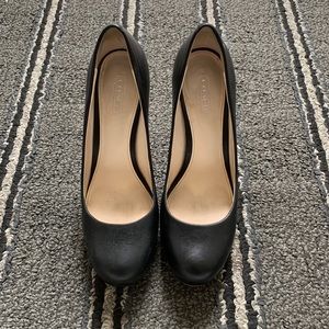 Coach black leather heels